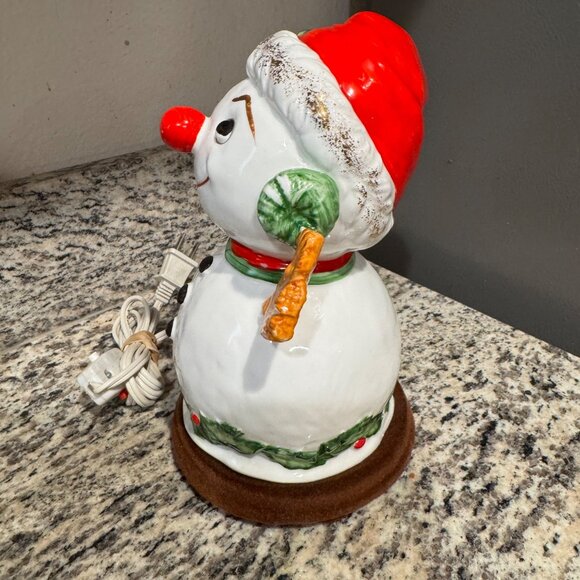 Vintage Brinns Christmas Figurine Frosty the Snowman 1970 light up lamp night oc - Picture 5 of 12